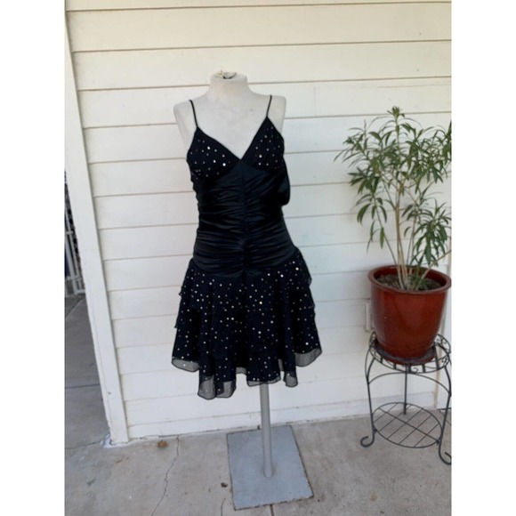 Betsey Johnson Dresses & Skirts - Vintage Betsey Johnson 90 2000 y2k Dress Midi Slip Silk Sexy Ruffle Ruched Rhine